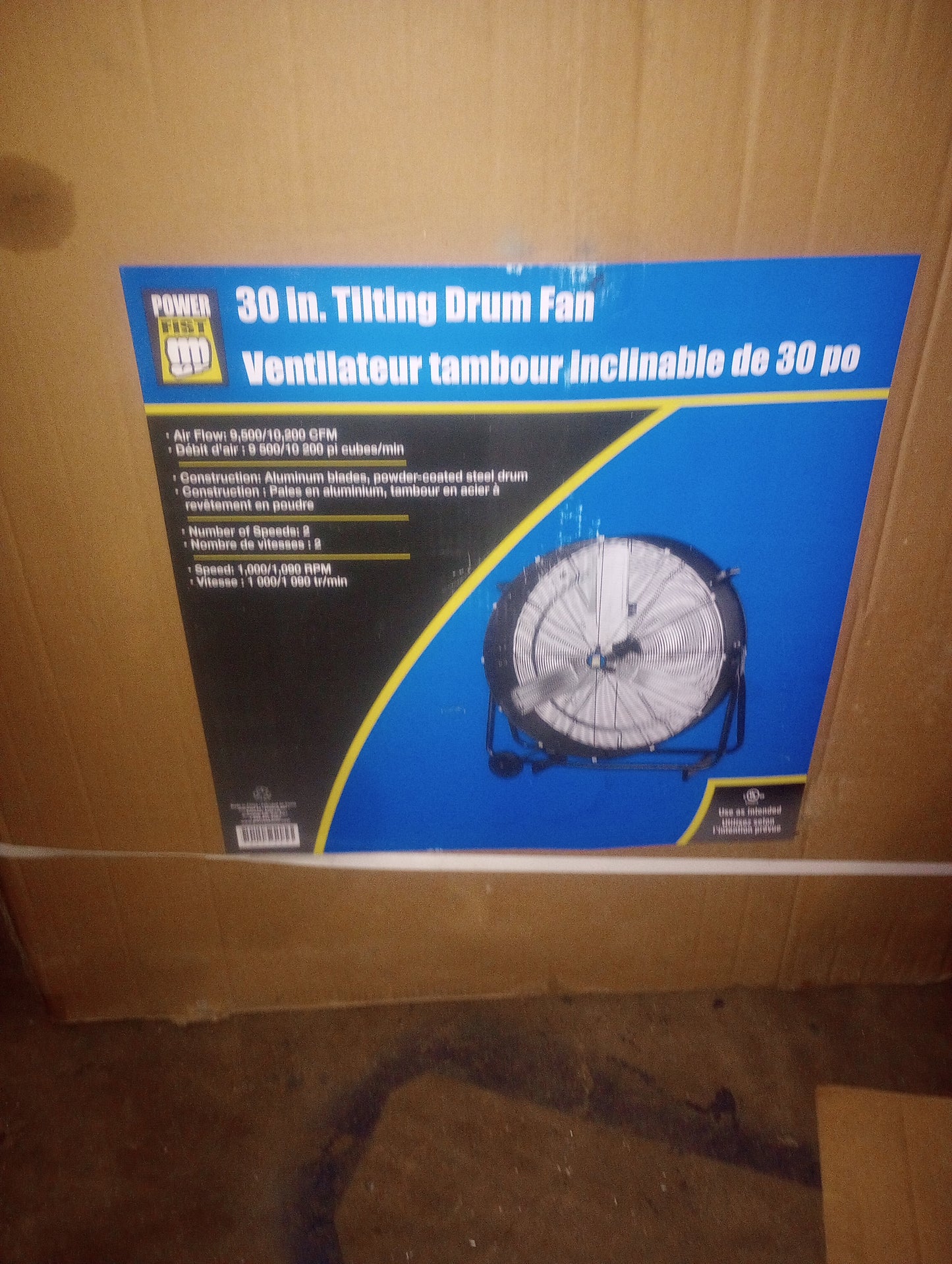 30" Tilting Drum fan